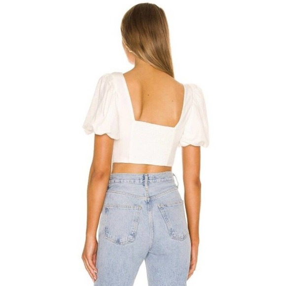 For Love And Lemons Jessie Crop Top in White Womens Size Small NWT $145 - Picture 4 of 16